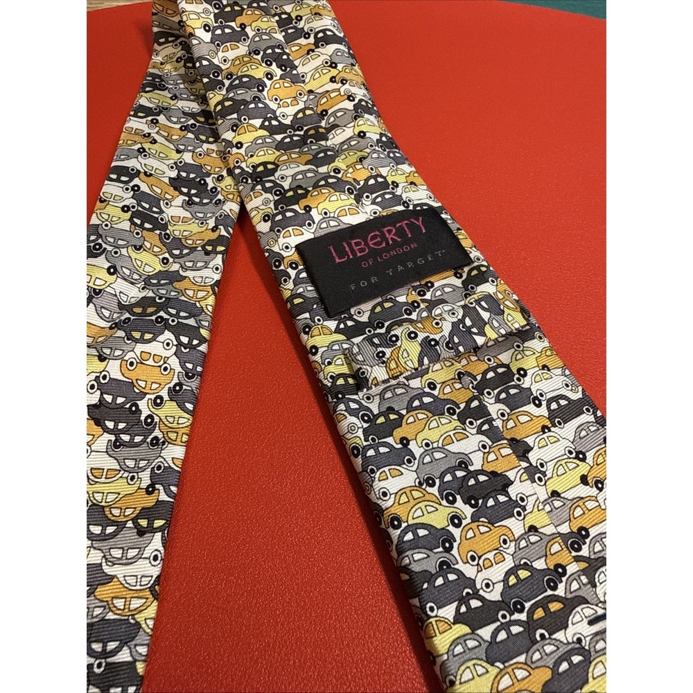 Liberty of London Men's Necktie Tie Silk Multi-Color Car Pattern 58" 3" 🚙🚘